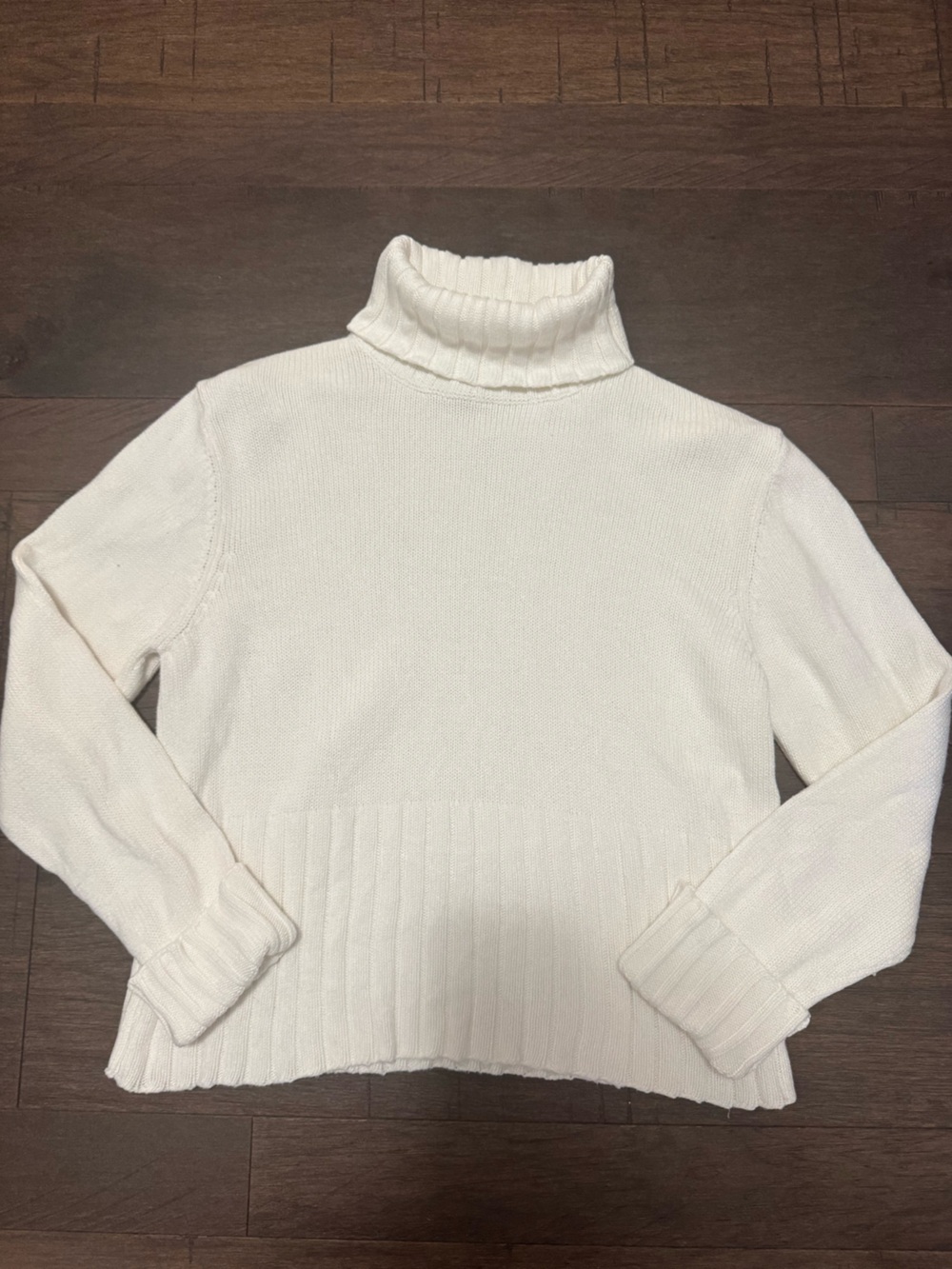 Pierre Cardin Cream Turtleneck Sweater - Ribbed Knit